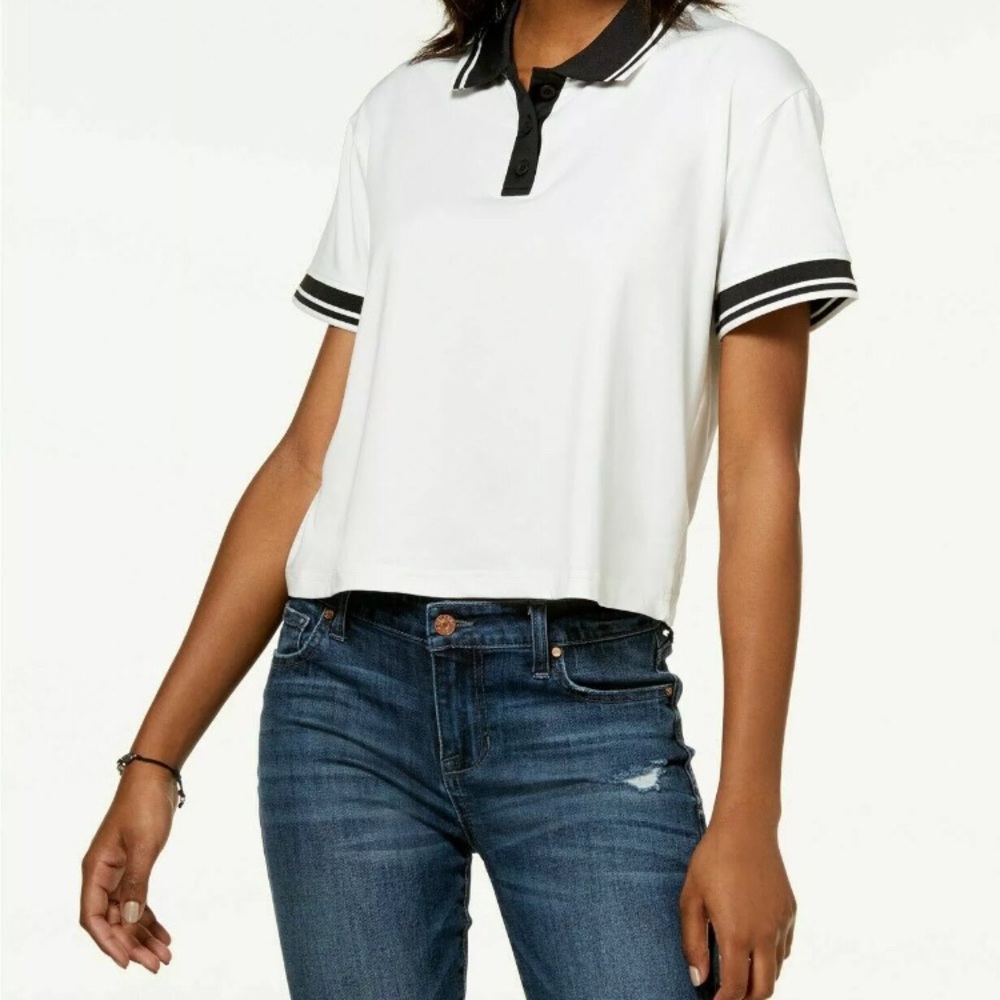 Crave Fame Striped Contrast Polo xs